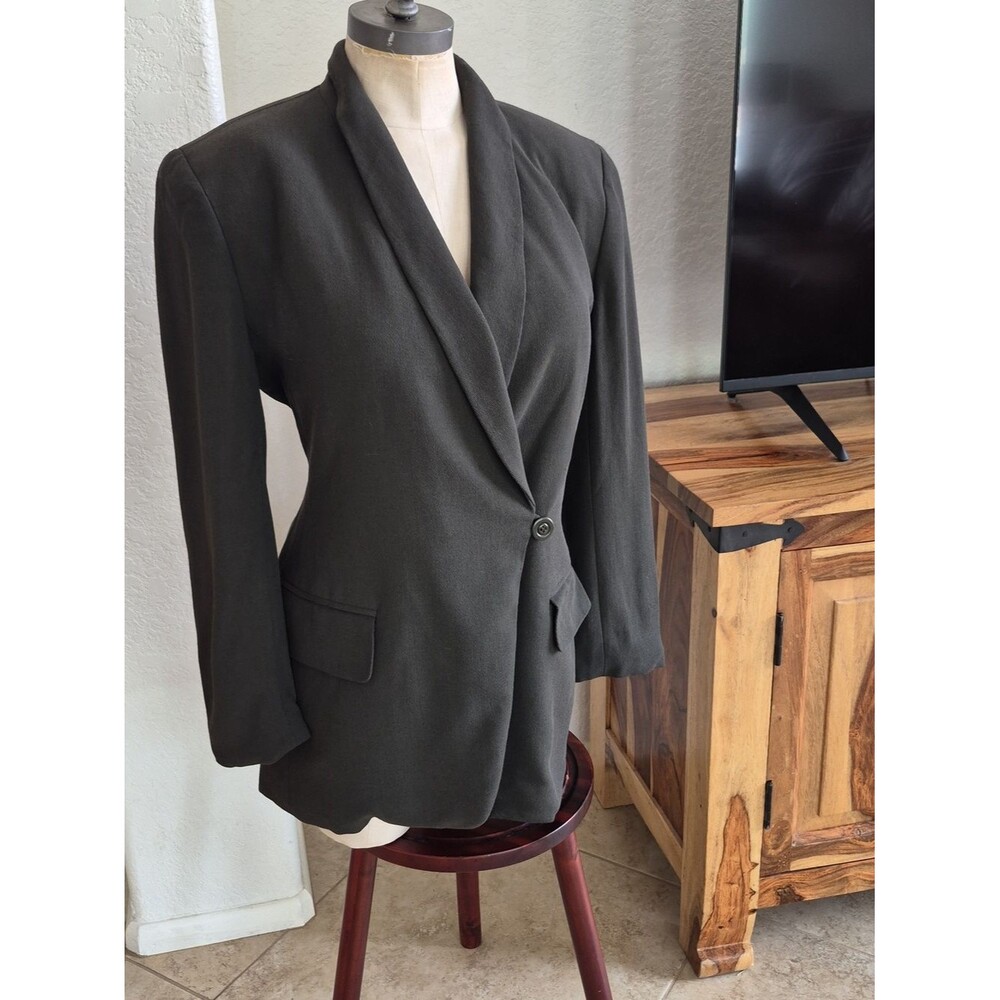 Vtg. Rena Rowan for Saville 45% Wool blend One Button Blazer